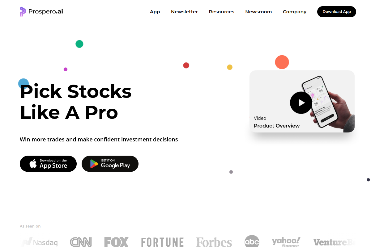 Screenshot of the Prospero.ai website