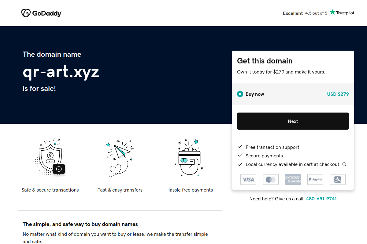 Screenshot of the QR-Art website
