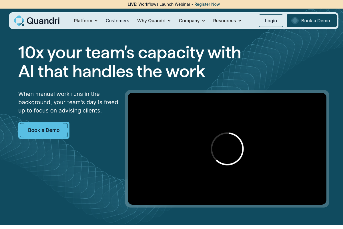 Screenshot of the Quandri website