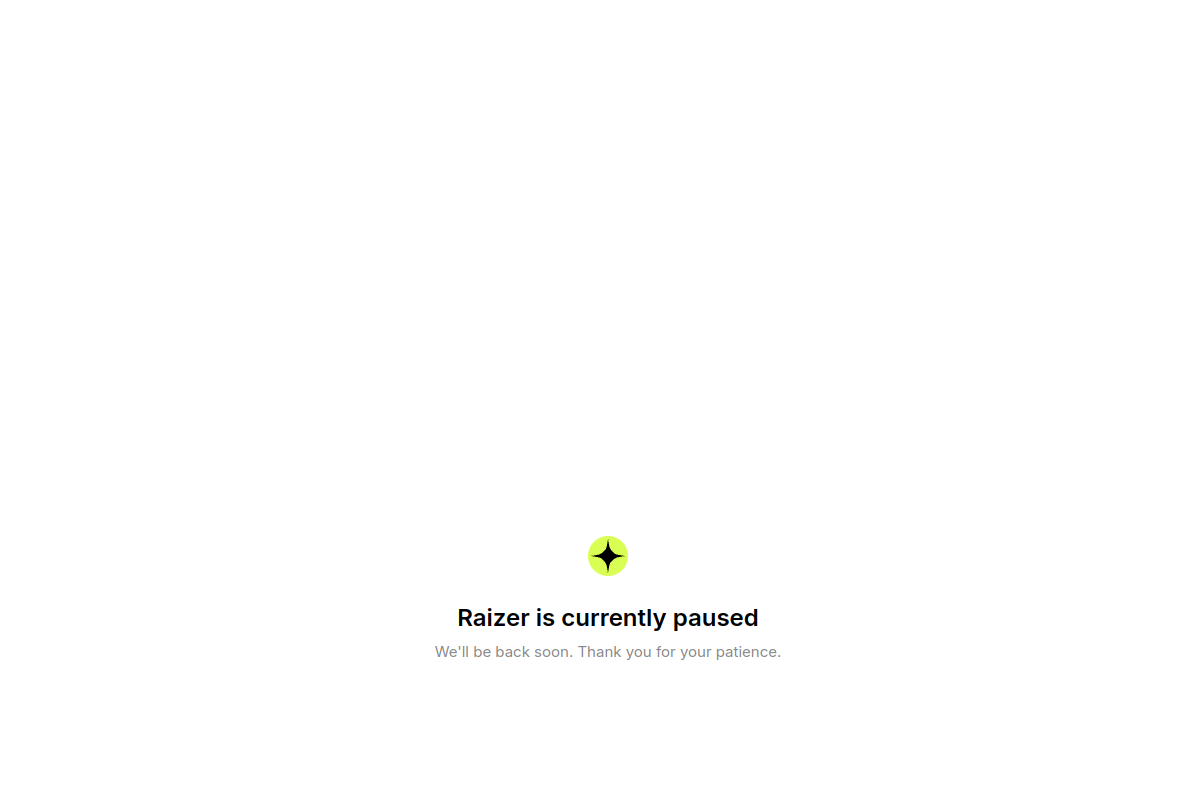 Screenshot of the Raizer website