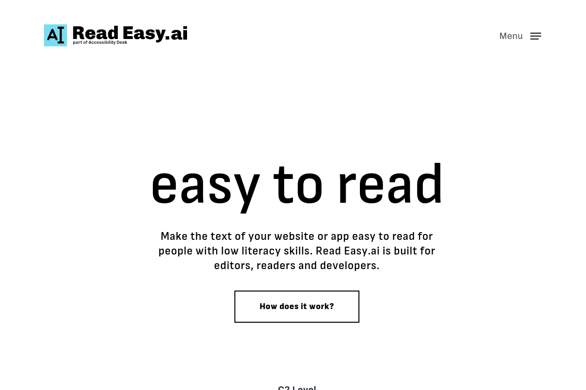 Screenshot of the ReadEasy.ai website
