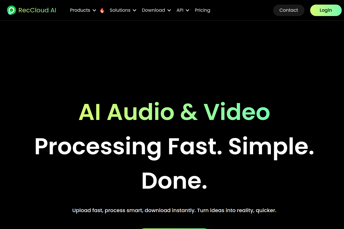 Screenshot of the RecCloud website