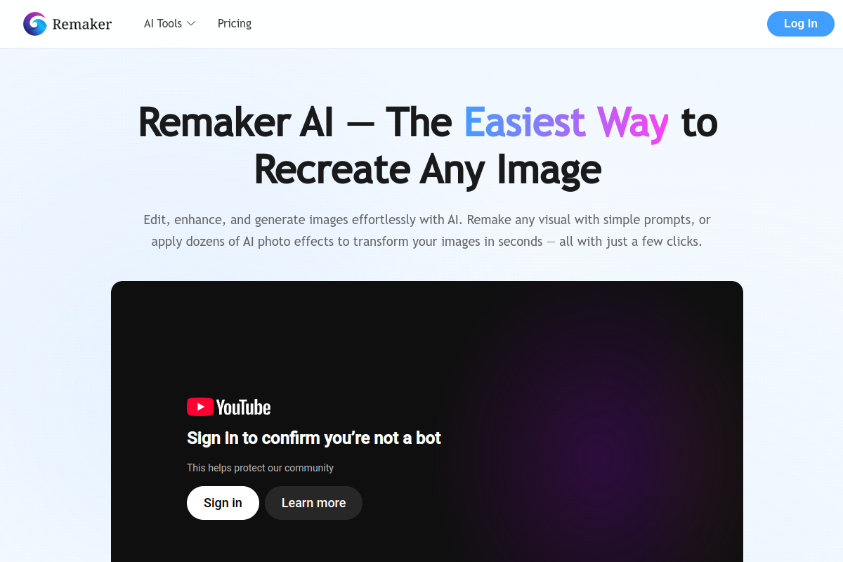 Screenshot of the Face Swap by Remaker website