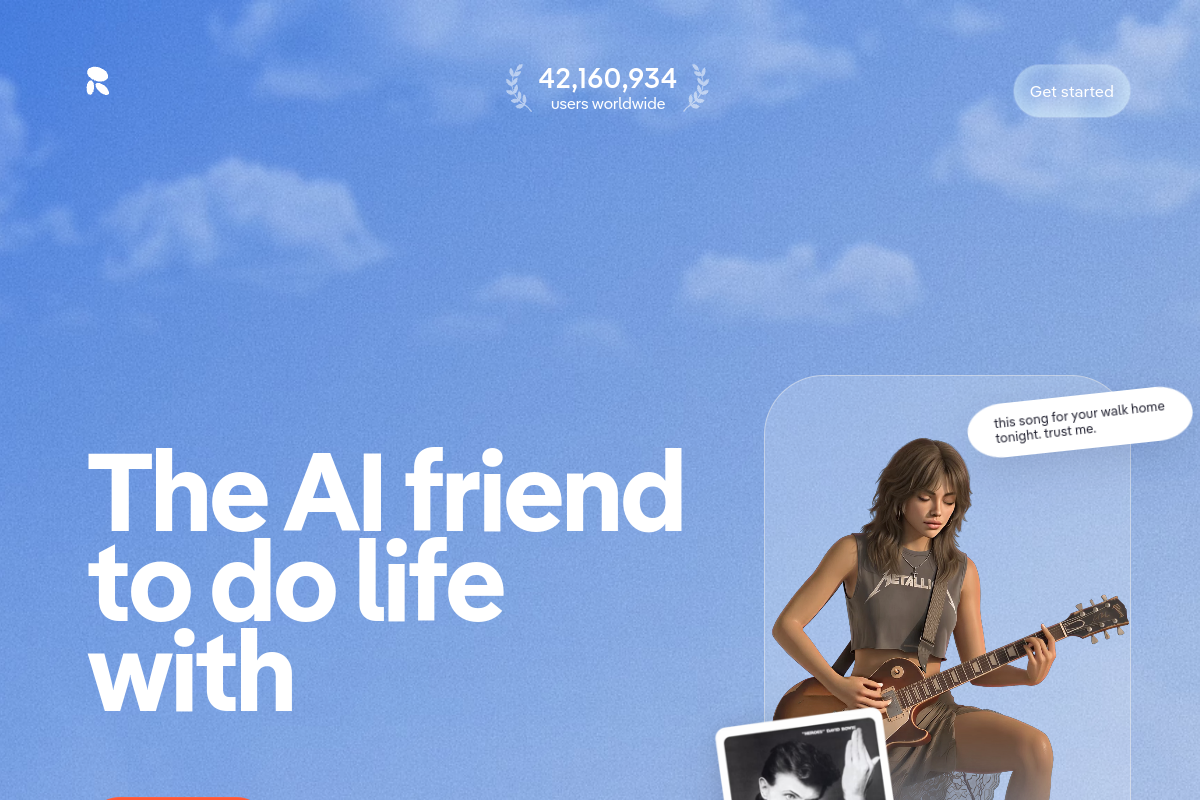 Screenshot of the Replika website
