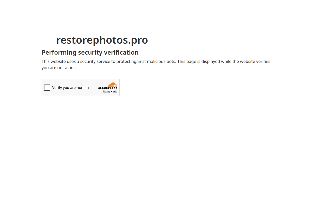 Screenshot of the RestorePhotos.Pro website