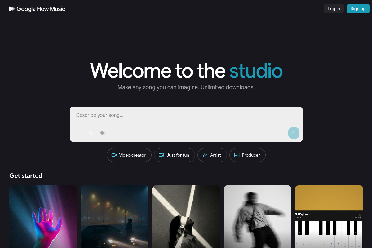 Screenshot of the Riffusion website