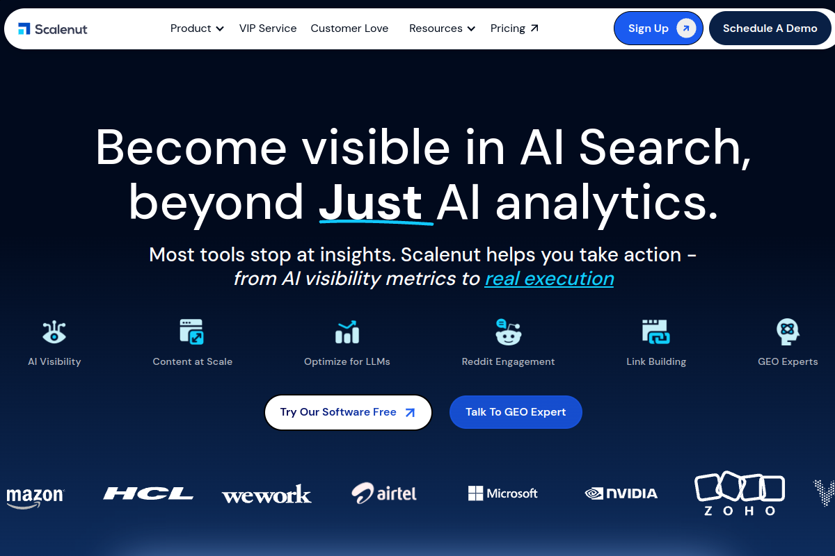 Screenshot of the Scalenut website