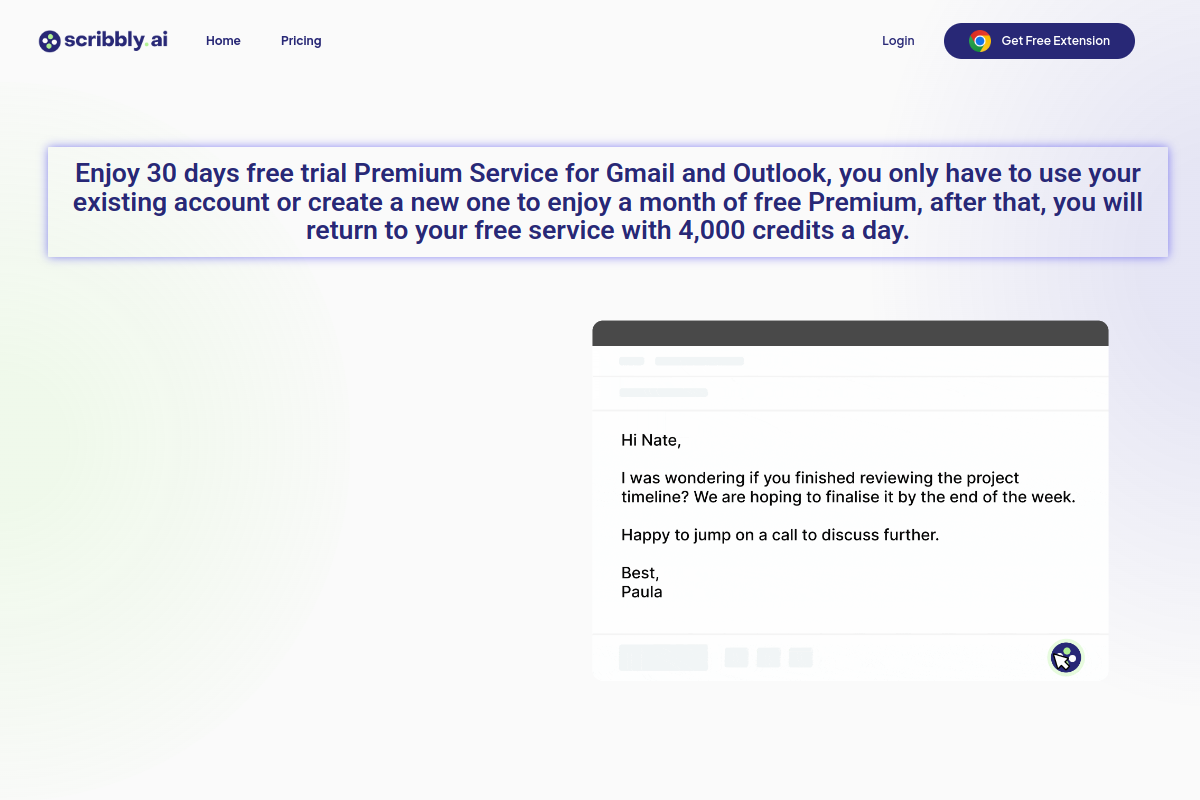 Screenshot of the Scribbly website