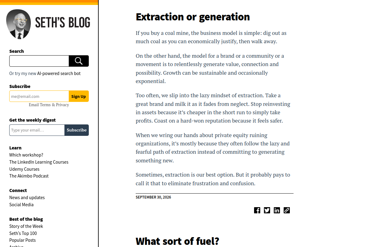 Screenshot of the Seths Chatbot website