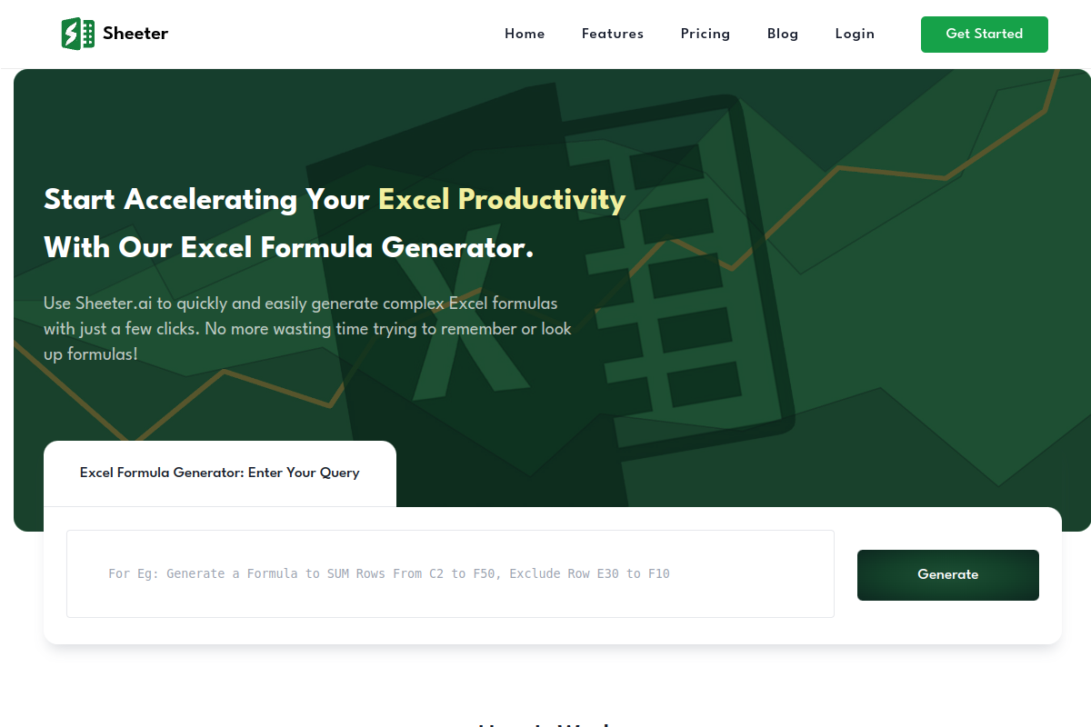 Screenshot of the Sheeter website
