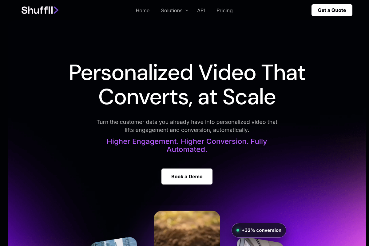 Screenshot of the SHUFFLL website