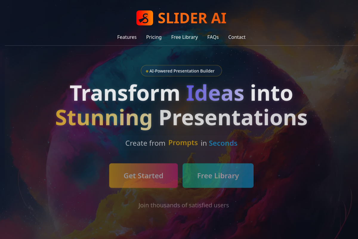 Screenshot of the SliderAI website