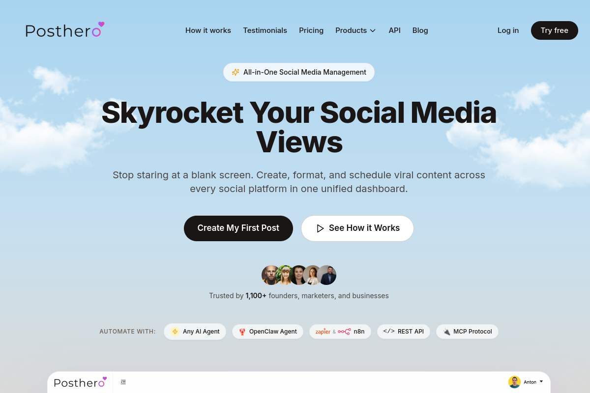 Screenshot of the SMM Agent website
