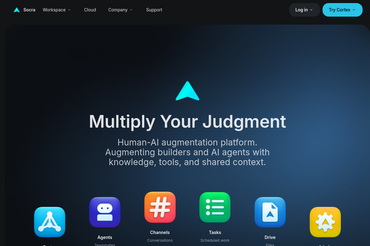 Screenshot of the Socra website