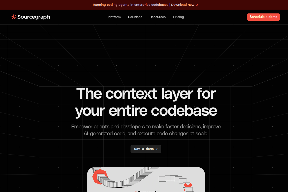 Screenshot of the Sourcegraph website
