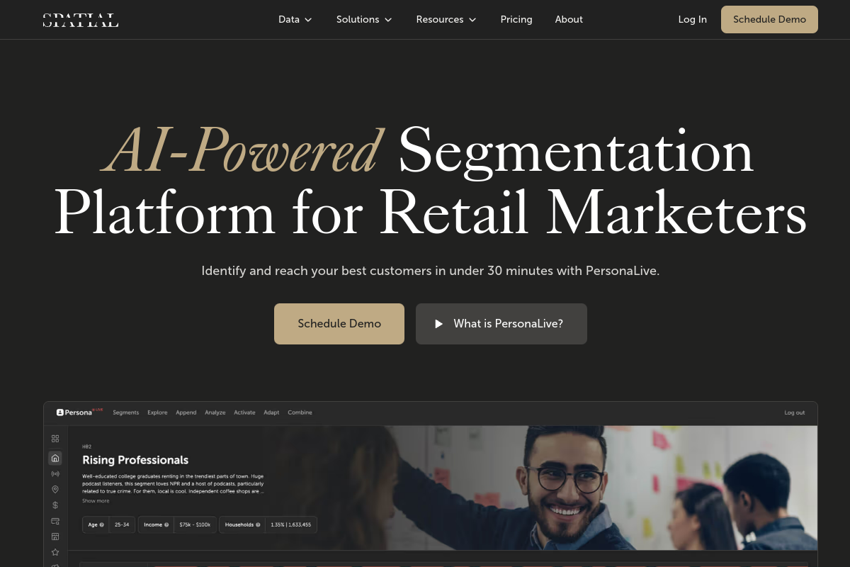 Screenshot of the Spatial.ai website
