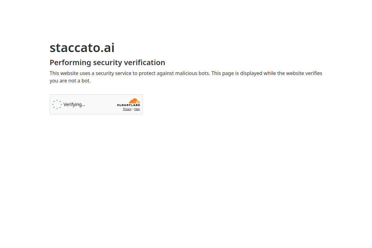 Screenshot of the Staccato website
