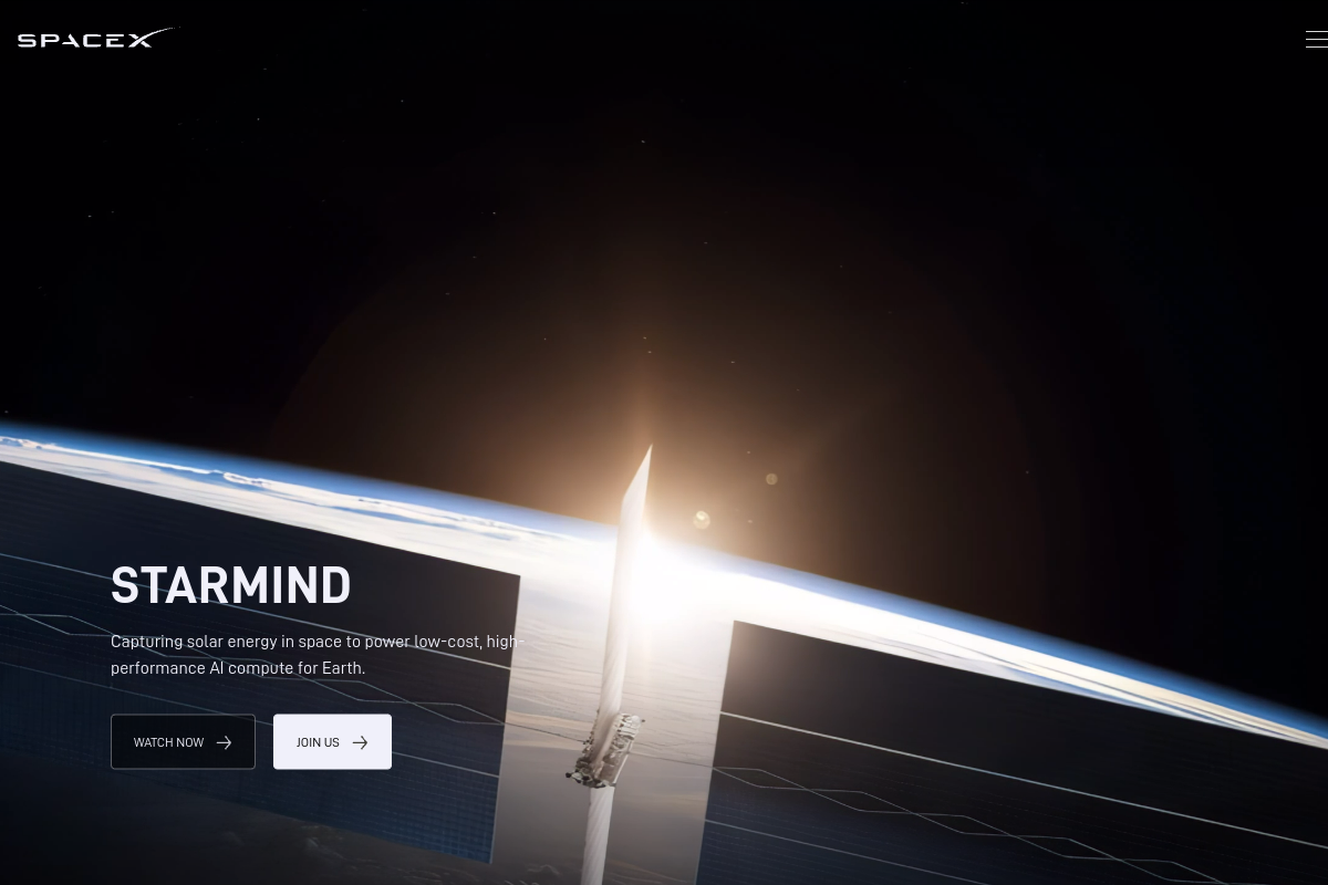 Screenshot of the Starmind website