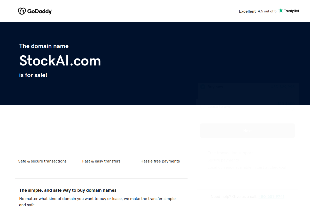 Screenshot of the Stock AI website