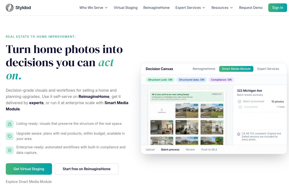 Screenshot of the Styldod website