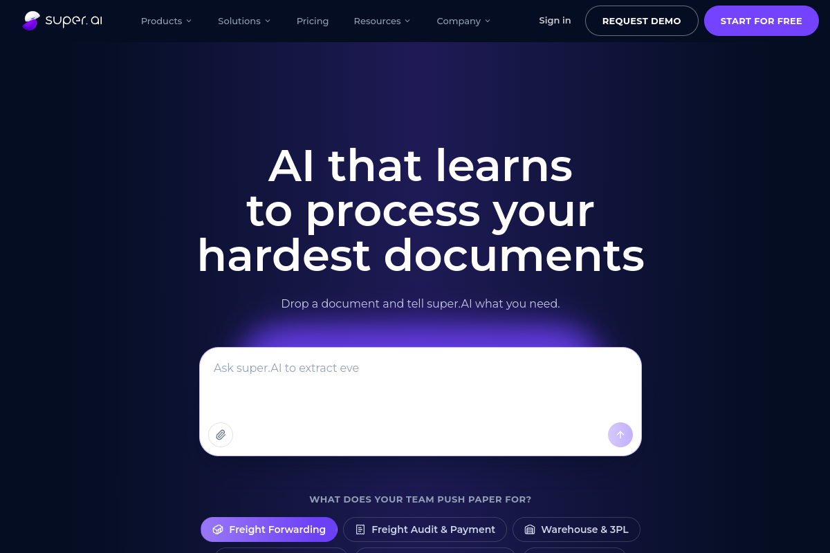 Screenshot of the SuperAI website