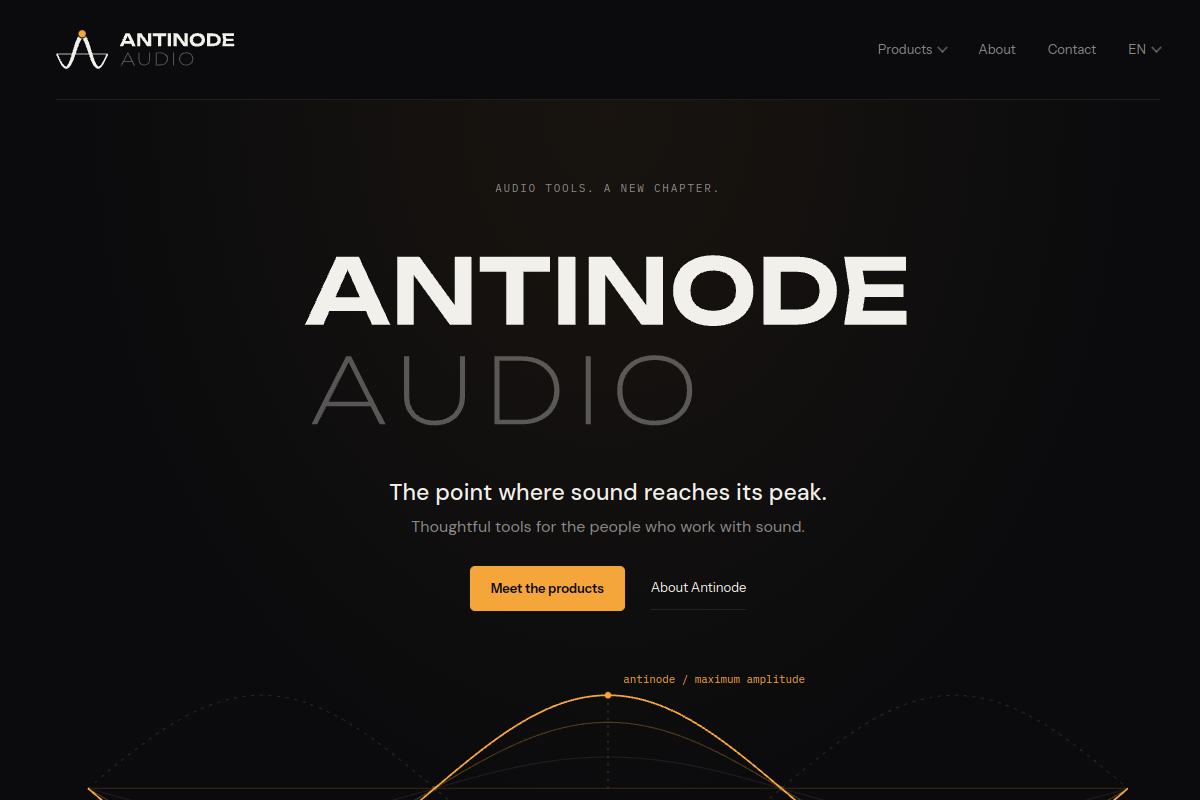 Screenshot of the Supertone website
