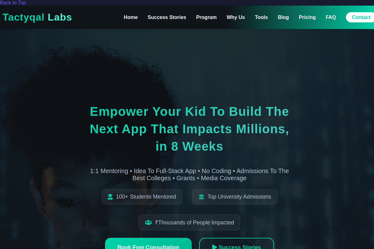 Screenshot of the Tactyqal website