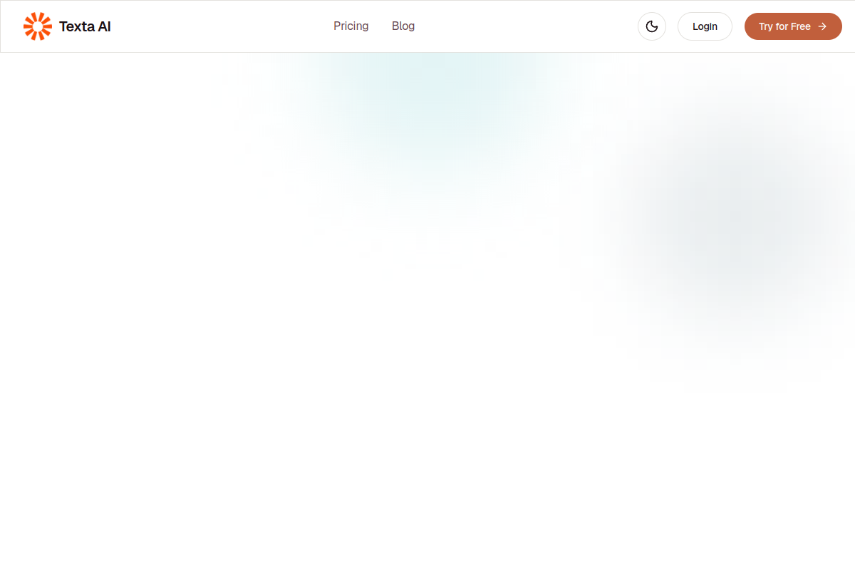 Screenshot of the Texta website