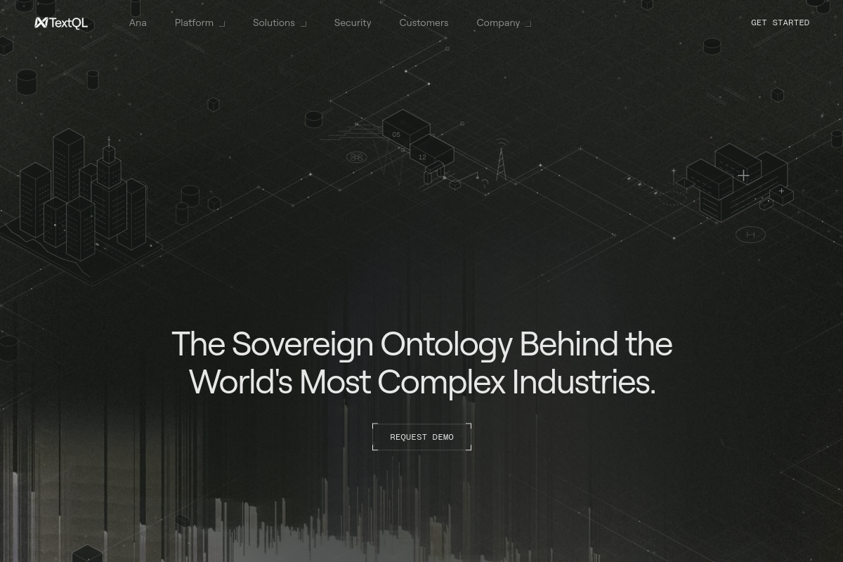 Screenshot of the TextQL website