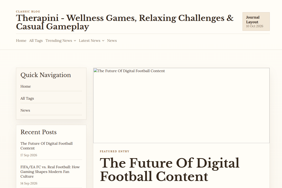 Screenshot of the therapini website