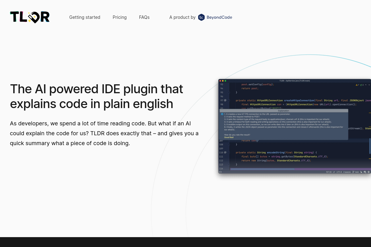 Screenshot of the Jetbrains IDE Plugin website
