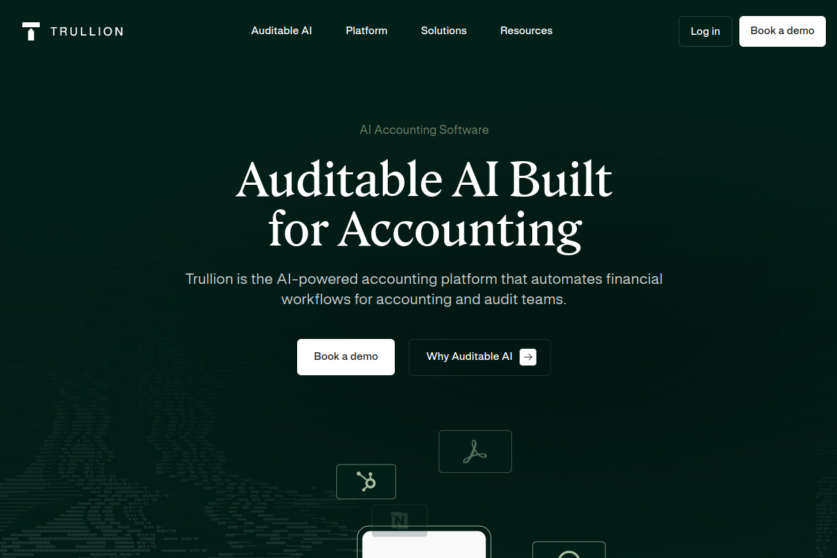 Screenshot of the Trullion website