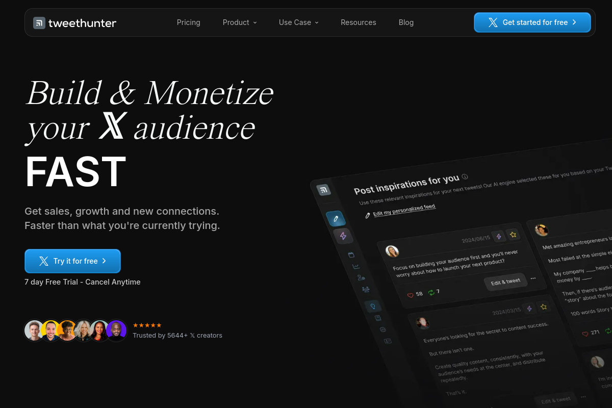 Screenshot of the AI Tweet Generator website