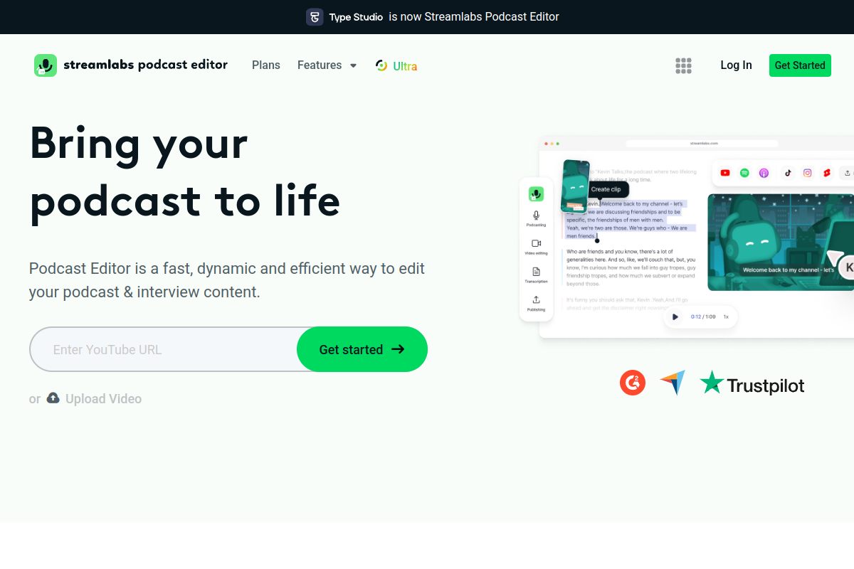 Screenshot of the Type Studio website