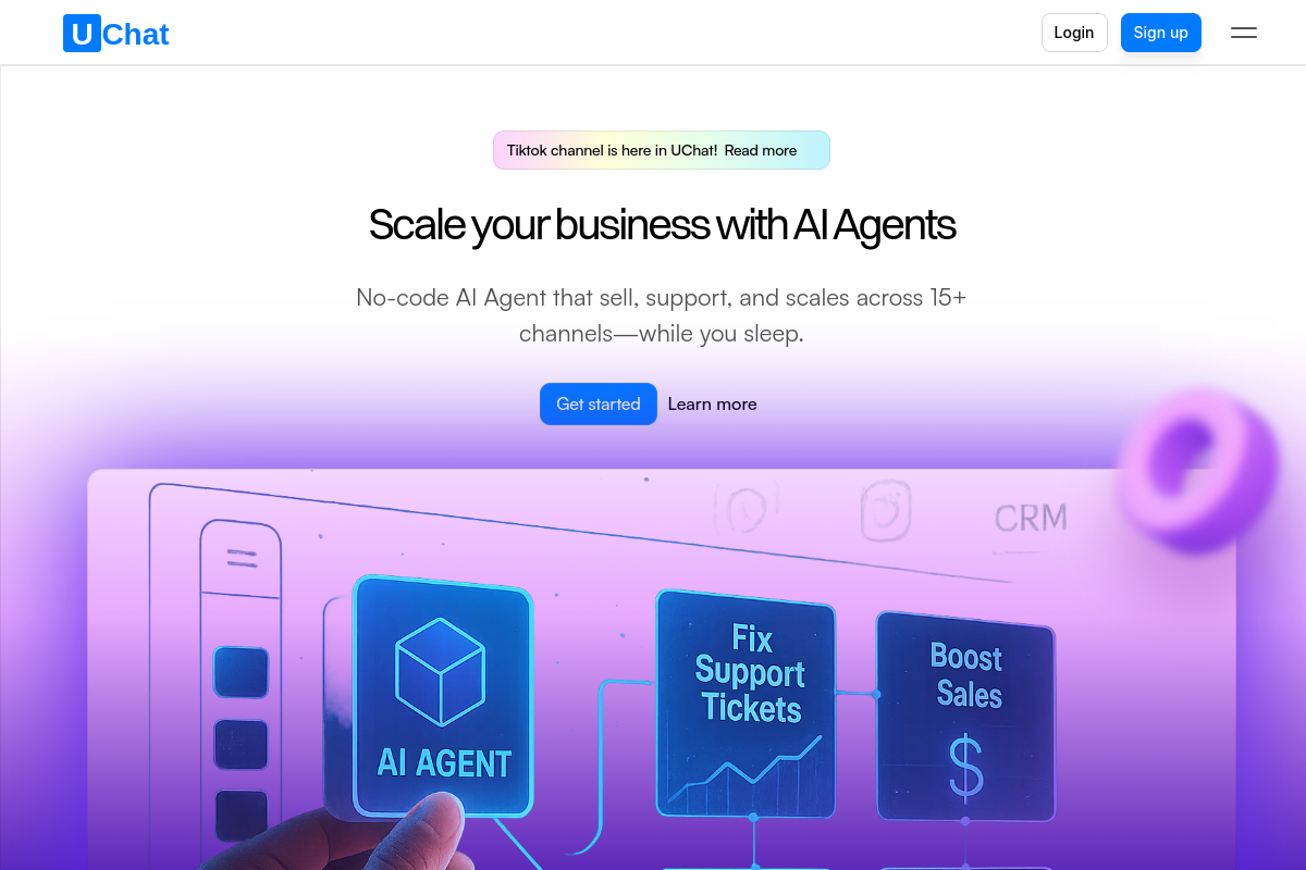 Screenshot of the UChat website