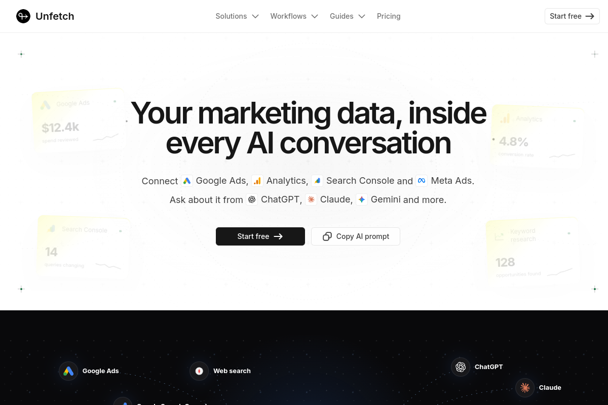 Screenshot of the Unfetch website