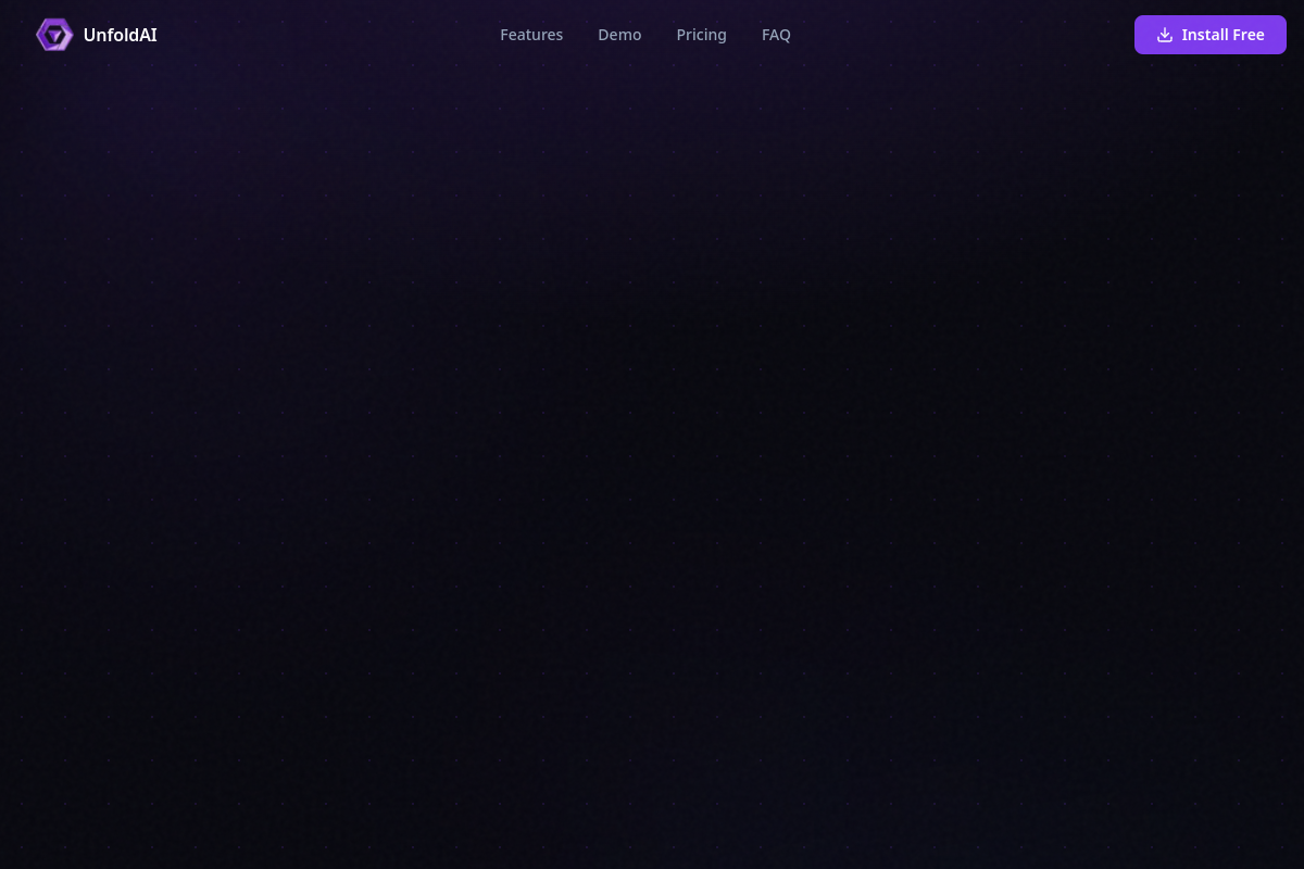 Screenshot of the UnfoldAI website