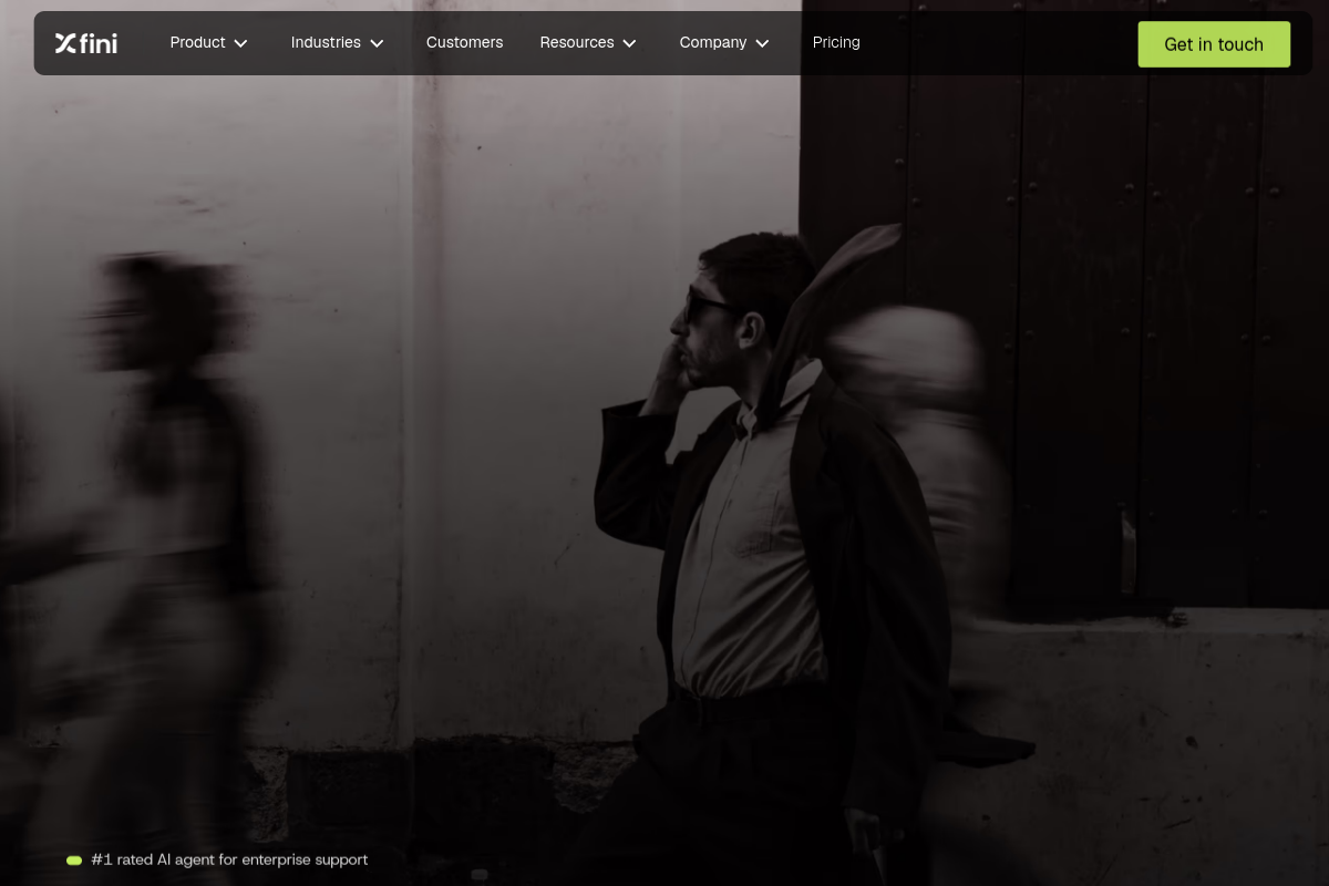 Screenshot of the Fini website