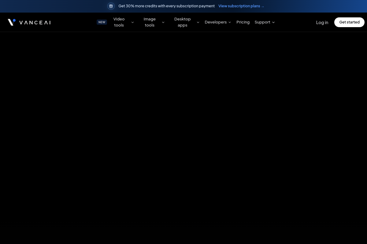 Screenshot of the VanceAI Image Upscaler website