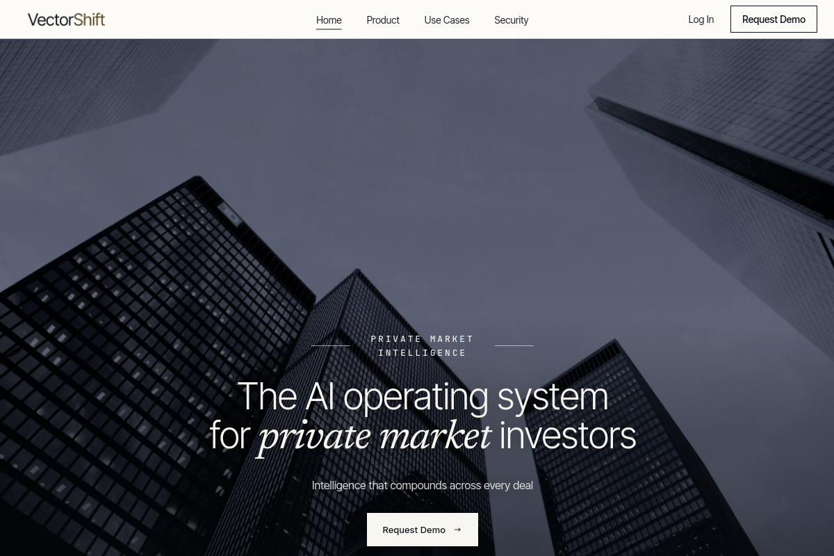 Screenshot of the VectorShift website
