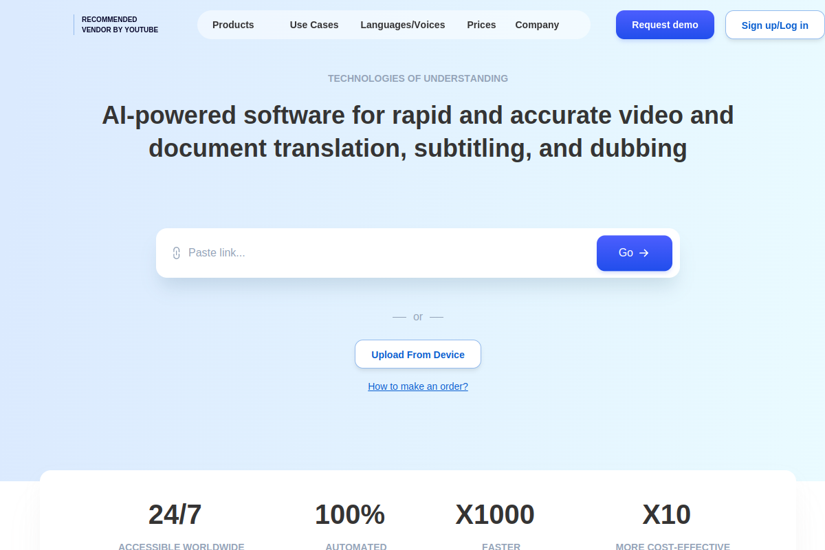 Screenshot of the Vidby website
