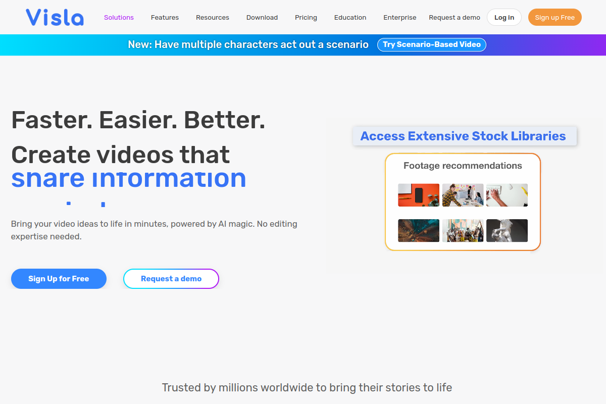 Screenshot of the Visla website