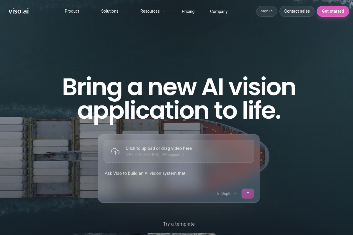 Screenshot of the Viso.ai website