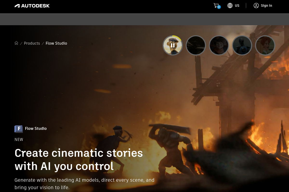 Screenshot of the Wonder Dynamics website