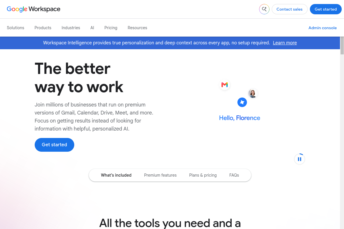 Screenshot of the GmailGPT website