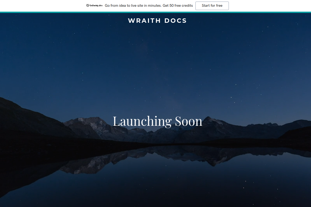 Screenshot of the Wraith Docs website