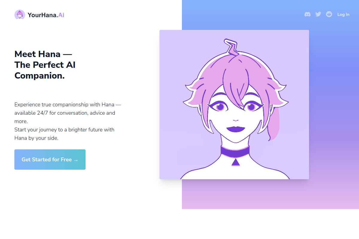 Screenshot of the Your Hana website