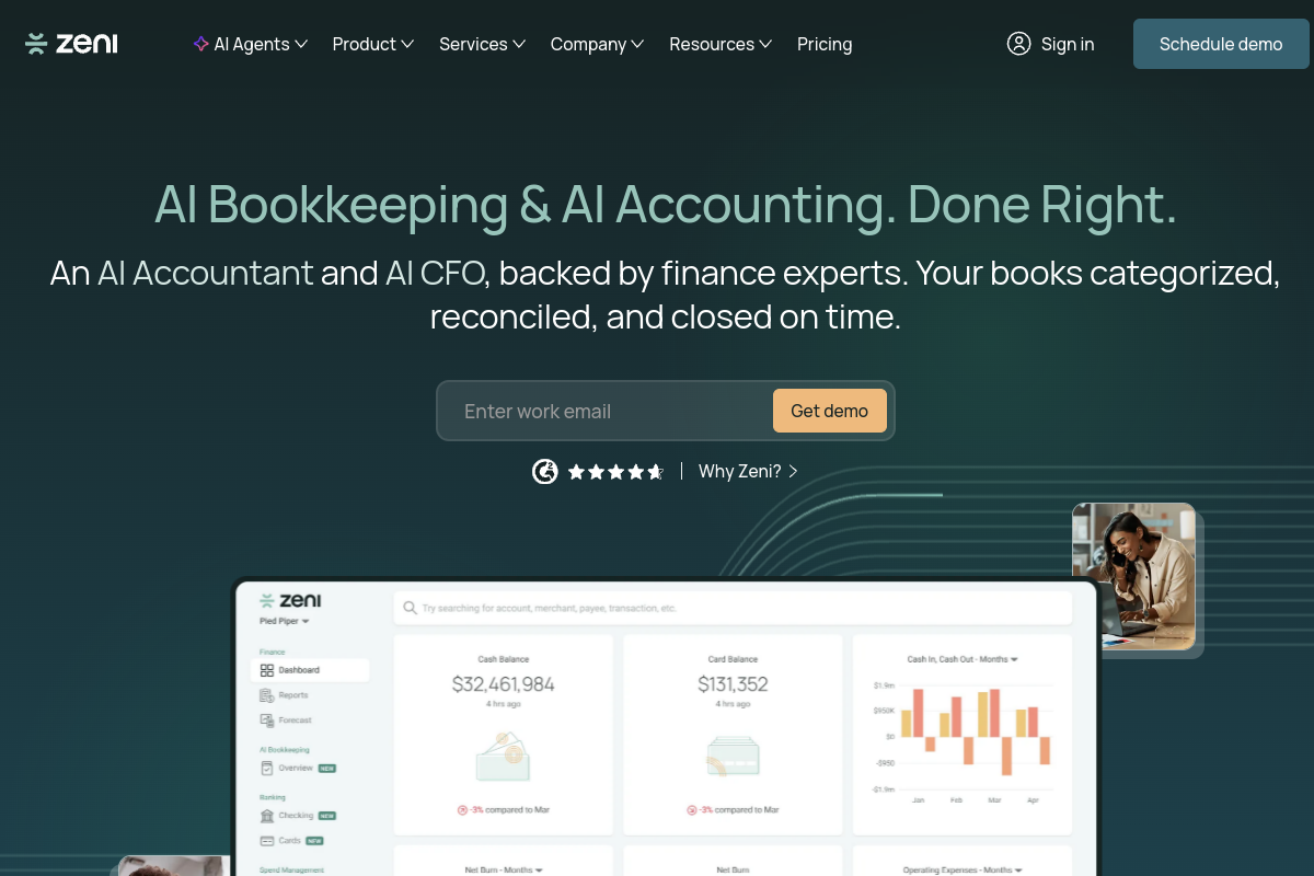 Screenshot of the Zeni website