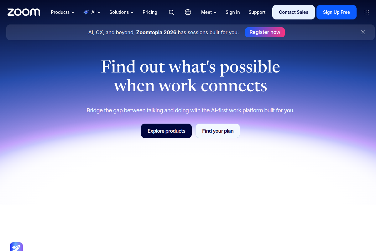 Screenshot of the Zoom IQ website